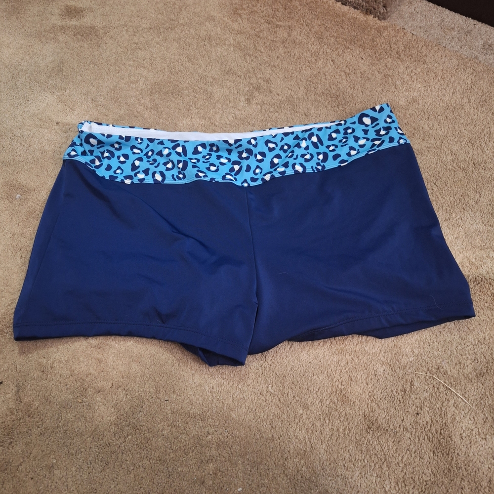 Blue Leopard Print Tankini Top - Picture 3 of 5